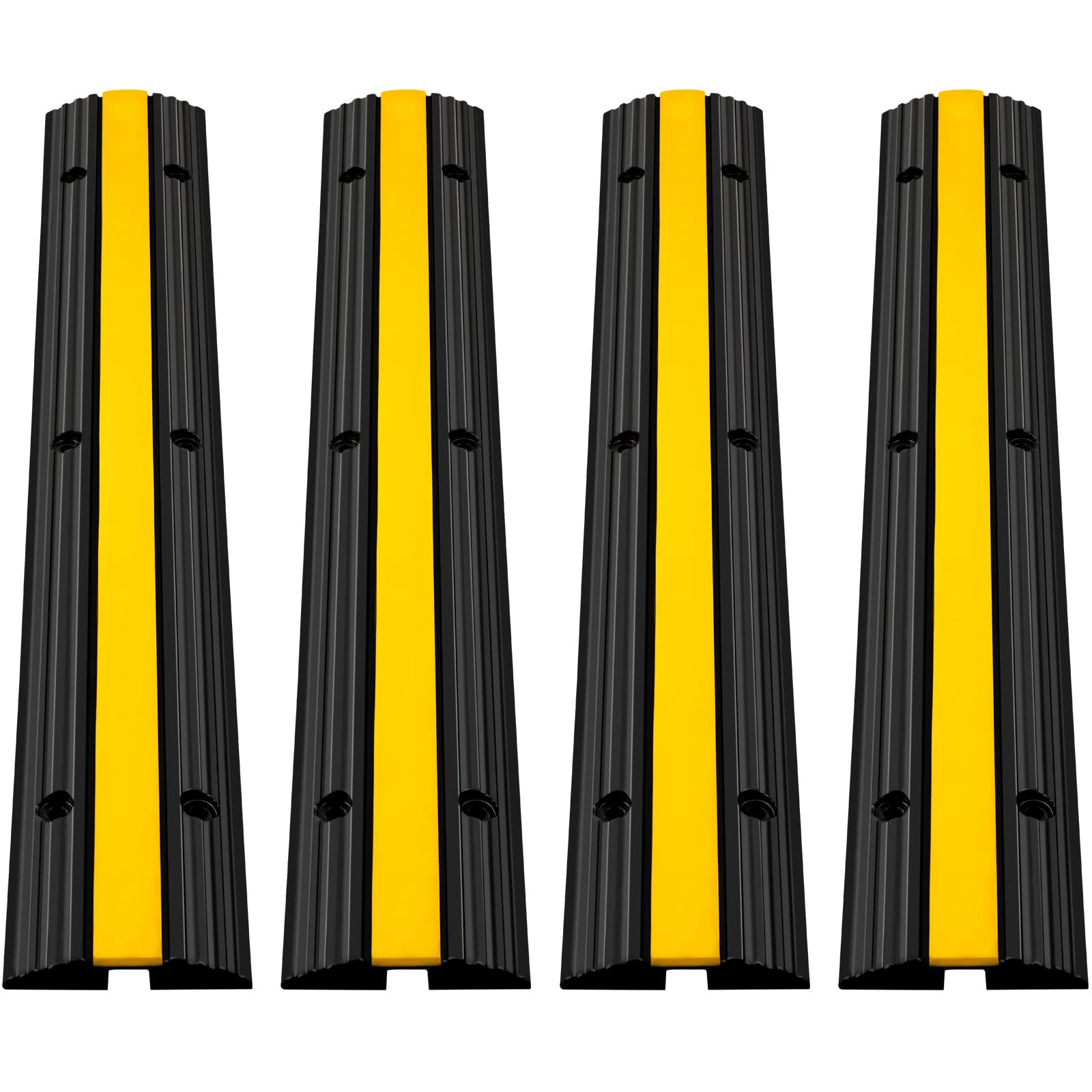Heavy Duty 4 Pack Rubber Cable Protector Ramps For Driveways_voghion.com